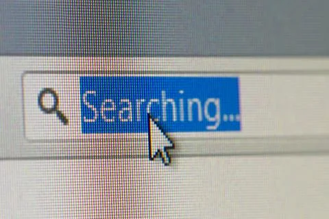 Searching text in address bar of browser Stock Photos