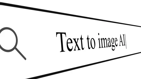 Searching for text to image AI applications in the web browser address bar Stock Footage 330421099