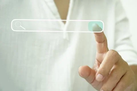 Searching with the touch screen Stock Photos