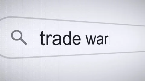 Searching Trade War on the Internet, Computer Screen Macro Stock Footage 295051587