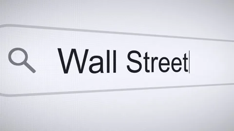 Searching Wall Street on the Internet, Computer Screen Macro Stock Footage 272607164