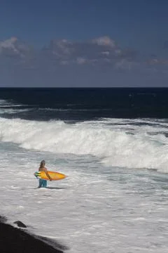 Searching the waves Stock Photos