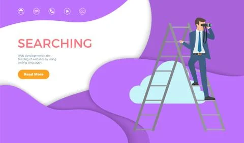 Searching, Web Development, Website Using Coding 스톡 일러스트