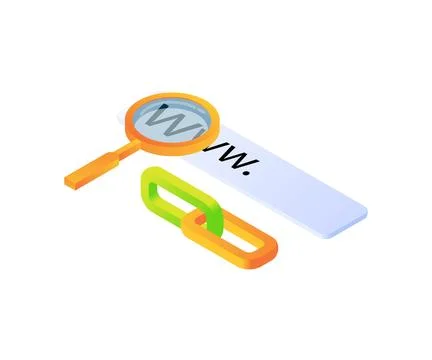 Searching web page SEO Hyperlink Stock Illustration