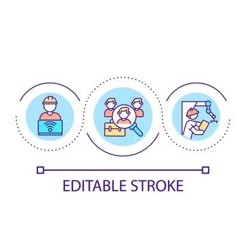 Searching workforce loop concept icon Stock Illustration