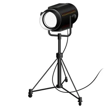 Searchlight to illuminate the scene filming Stock Illustration