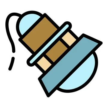 Searchlight side view icon color outline vector Stock Illustration