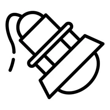 Searchlight side view icon, outline style Stock Illustration