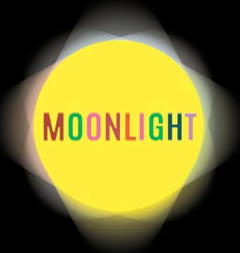 Searchlights labels moonlight flower Stock Illustration