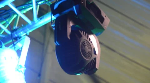 Searchlights on stage Stock Footage 56999984