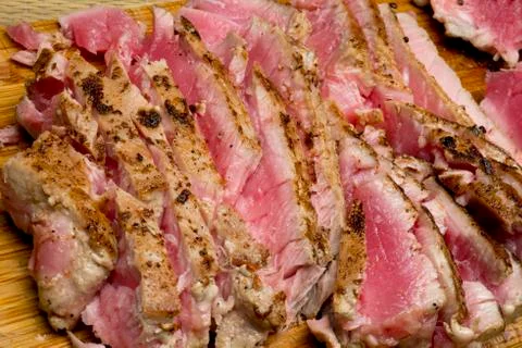 Seared tuna steak Stock Photos