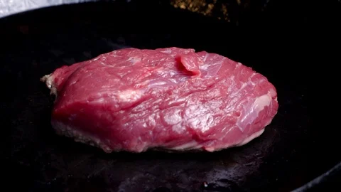 Searing a steak Stock Footage 118621297
