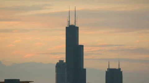 Sears Tower - Dusk Stock Footage 731177