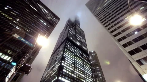 Sears Tower Fog 2 Stockbeeldmateriaal 46634075