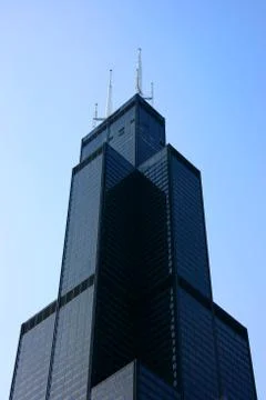 Sears tower top from below 스톡 사진