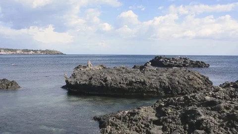 Seascape of Acitrezza Stock Footage 73301565