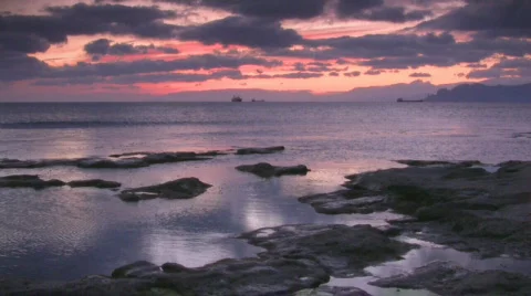 Seascape after sunset Video stock 570553
