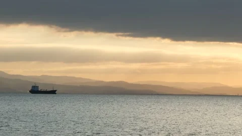 Seascape and ship Stock Footage 172099633
