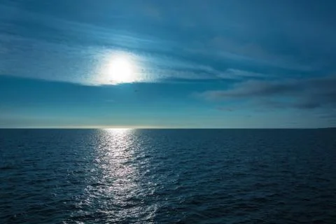 Seascape in the backlight. Stock Photos