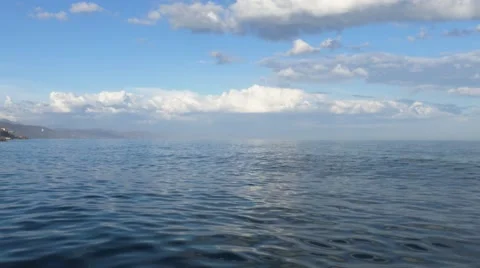 Seascape on cloud background in morning Stock Footage 61054101