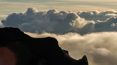 Seascape of Clouds Emerging Upwards - Time Lapse Stock Footage 64985123