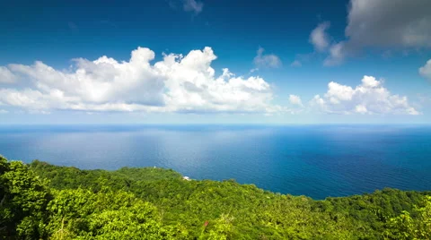 Seascape with clouds flying right to left time lapse Stock Footage 63128734