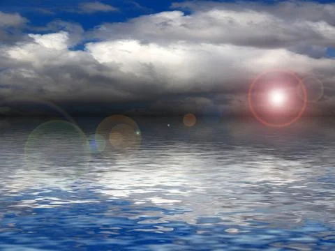 Seascape with clouds Fotos Stock