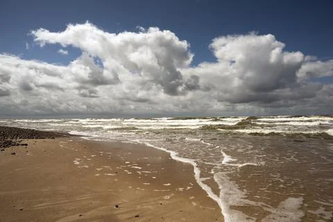 Seascape with clouds Stock Photos