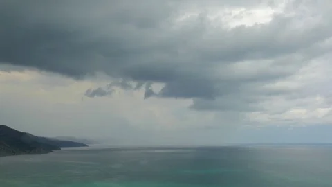 Seascape on cloudy day, time lapse Stock Footage 79442376