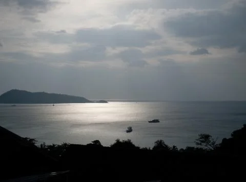 Seascape with cloudy sky Stock Photos