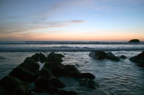 Seascape at dusk. Stock Photos