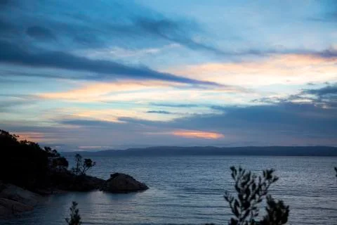 A Seascape At Dusk Stock Photos