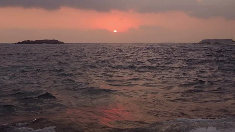 Seascape. Evening. Cyprus Stock Footage 92849497
