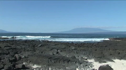 Seascape of the Galapagos Islands Stock Footage
