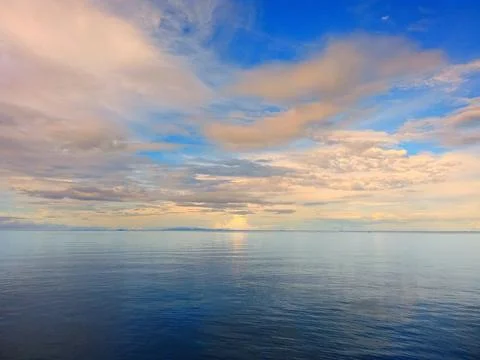 Seascape, horizon, clouds Foto stock