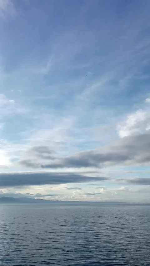 Seascape, horizon line, clouds Stock Footage 328727239