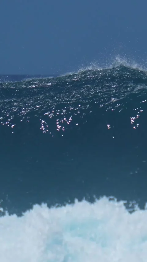 Seascape with huge ocean wave.Vertical video Stock Footage 317068364