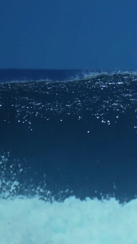Seascape with huge ocean wave.Vertical video Stock Footage 317344100