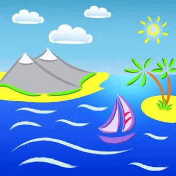 Seascape Stock Illustration