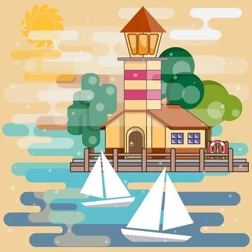 Seascape. Stock Illustration