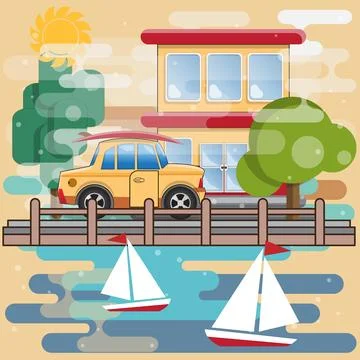 Seascape. Stock Illustration