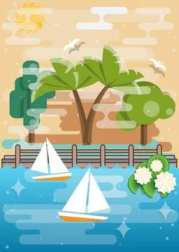 Seascape. Stock Illustration