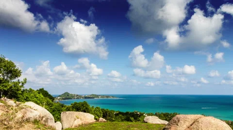 Seascape with large stones time lapse Stock Footage 59679684