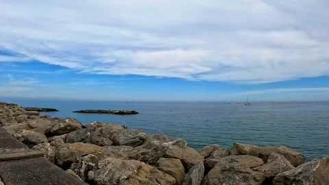 Seascape in Liguria with rocks Stock-Footage 312015797