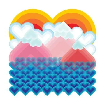 Seascape of Love Stock-Illustration