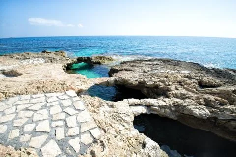 Seascape with rocks Stock Photos