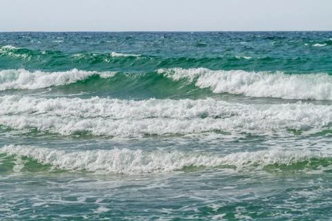 Seascape with rolling wave 库存照片