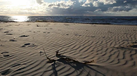 Seascape with sandy beach. Stock Footage 27485256