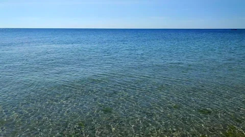 Seascape Sea Smooth surface blue sea blue sky Abstract sea view scenery Stock Footage 327657130
