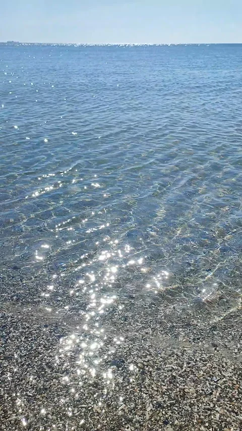 Seascape Sea Smooth surface blue sea blue sky Abstract sea view scenery Vertical Stock Footage 327657702